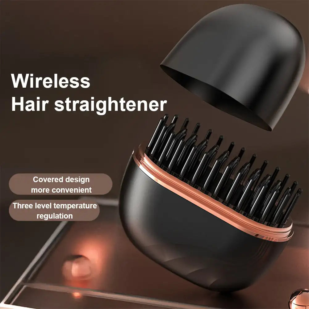 Mini Hair Straightening Comb Wireless Charging Portable Multifunctional Hair Care Styling Comb (Random